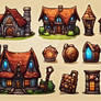 Houses clipart icons set - Downloable Stock