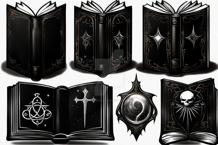 Dark Fantasy Books and Magical Items Set 002 by AiWitchCrafts on DeviantArt