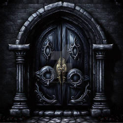 Dark Fantasy Door premade background 004