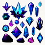 Little Magical Crystals  Icons Set Clipart - PNG