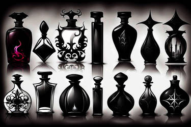 Dark Gothic Alchemy Magical Bottles Set 002