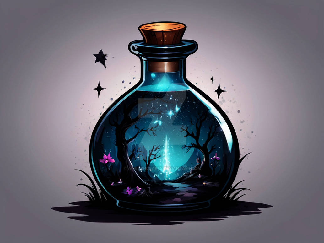 Fantasy Ink Container Adopable Fantasy Bottle 001 by AiWitchCrafts on DeviantArt