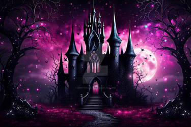 4k Dark Fantasy Castle Premade Background 003