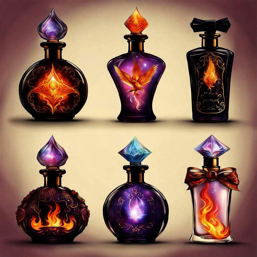 Fantasy Ink Container Fantasy Bottles Set Colection 001 by AiWitchCrafts on DeviantArt