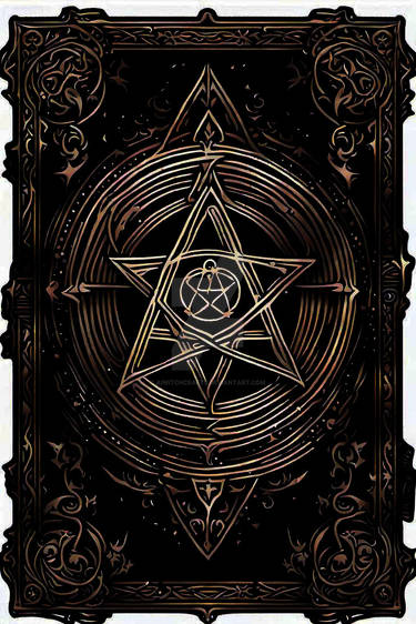 Wiccan Star Tarot Card Back Design 002