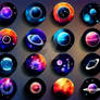 Dark Galaxy Icons Set 002