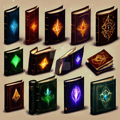 Fantasy Book Ritual Books Magical Fantasy Books Set 003 by AiWitchCrafts on DeviantArt
