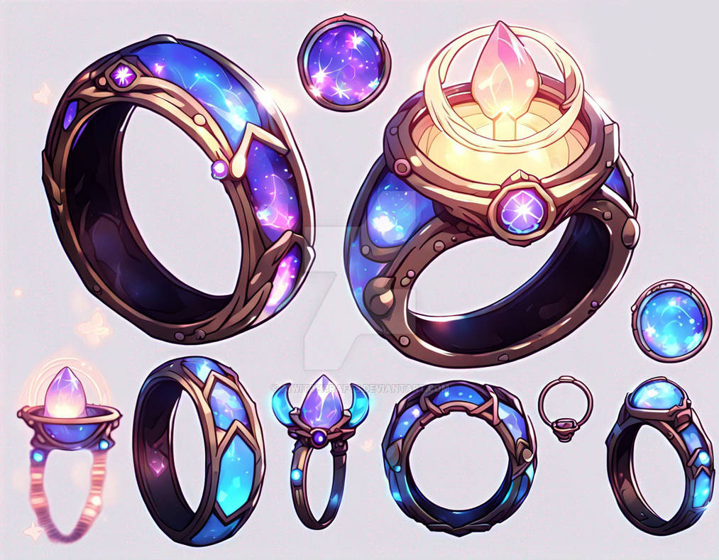 Magic Color Ring Cute Magical Rings Set002 by AiWitchCrafts on DeviantArt