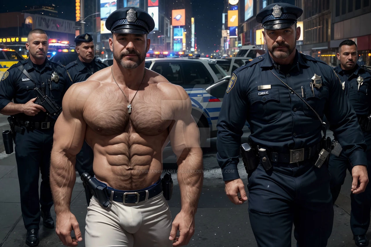 Buff Cop In Riot Tough Policemen - AI Art by Yuliang Wu by YuliangWuArtGallery on DeviantArt
