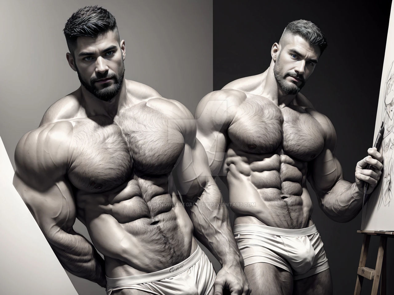 Buff Cops Deviantart Muscular Cops - AI Art by Yuliang Wu by YuliangWuArtGallery on DeviantArt