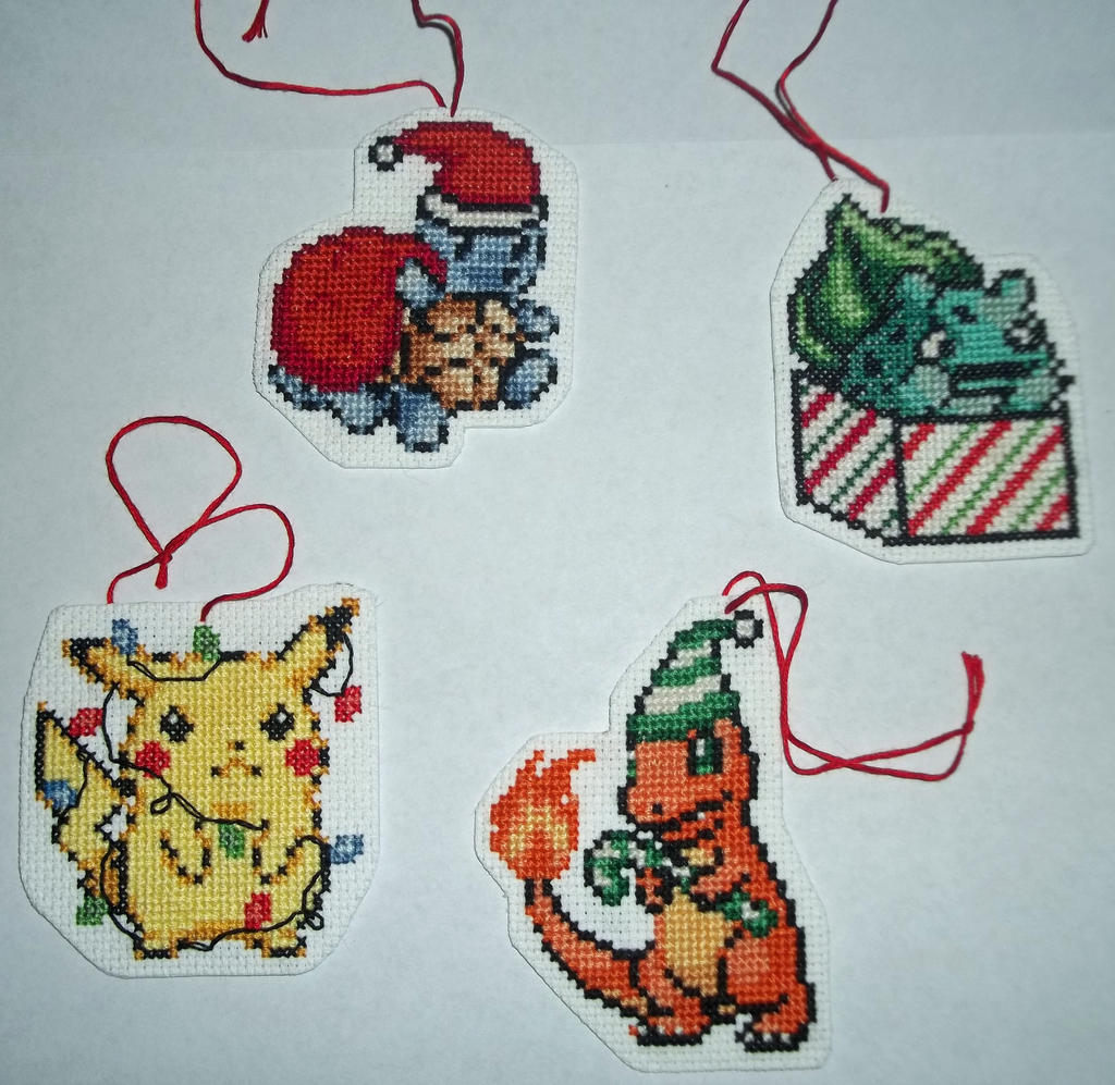 Pokemon Christmas Ornament Cross-Stitch