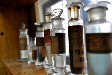 ... old chemistry bottles ...