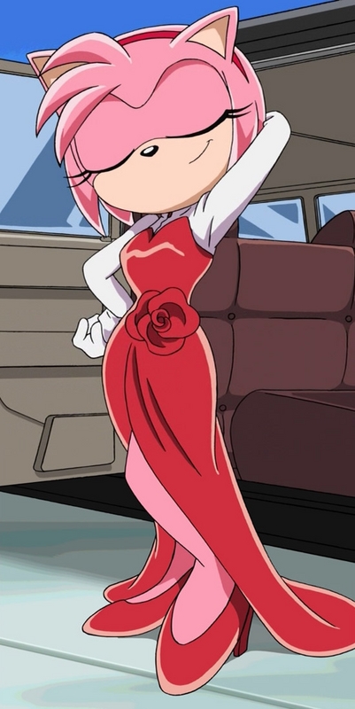 amy rose red dress Sonic X Amy Rose Outfit Ep14 Artwork By Aquamimi123 - Amy Rose With A Dress Sonic X