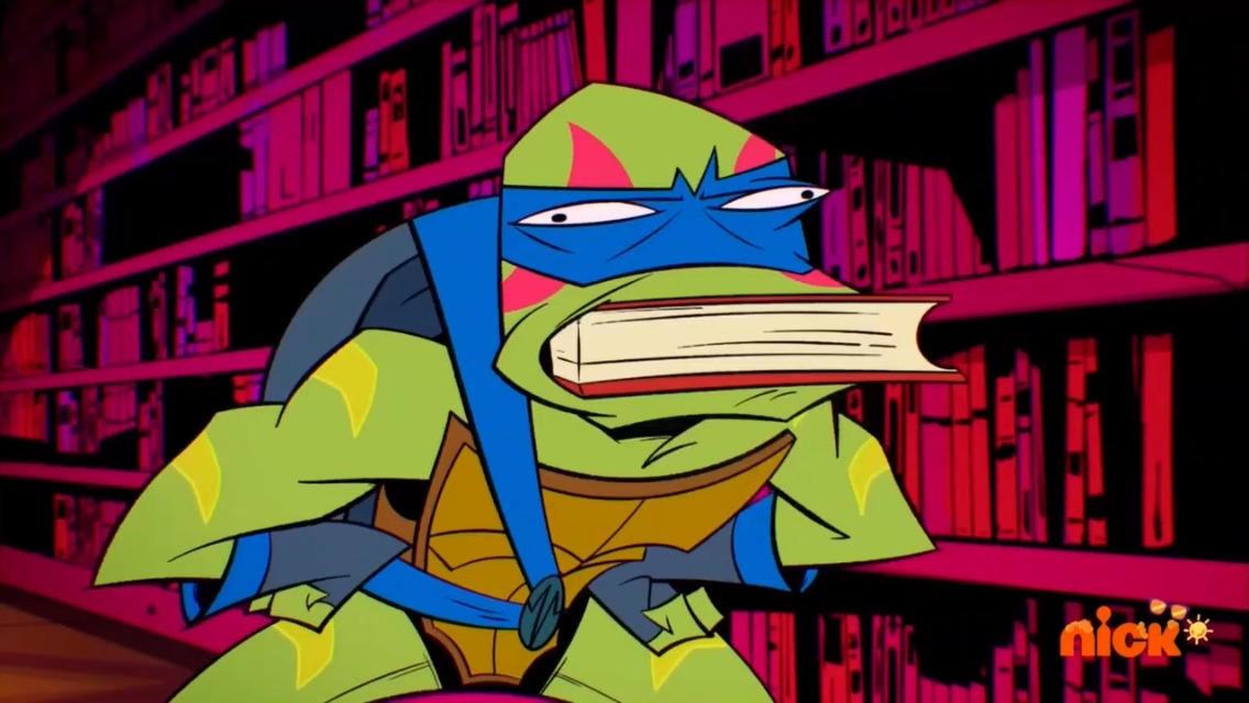 Lee Rottmnt Leo (ROTTMNT) with book in his mouth by Supecrossover on DeviantArt