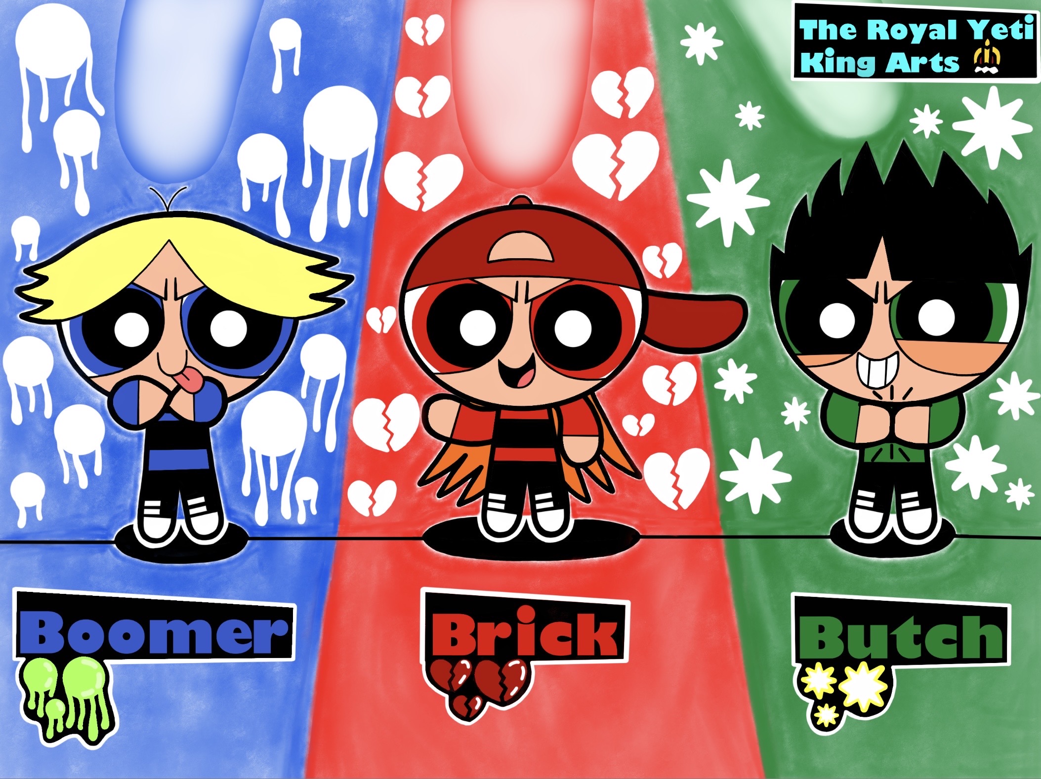 The Rowdyruff boys by TheRoyalYetiKingArts on DeviantArt