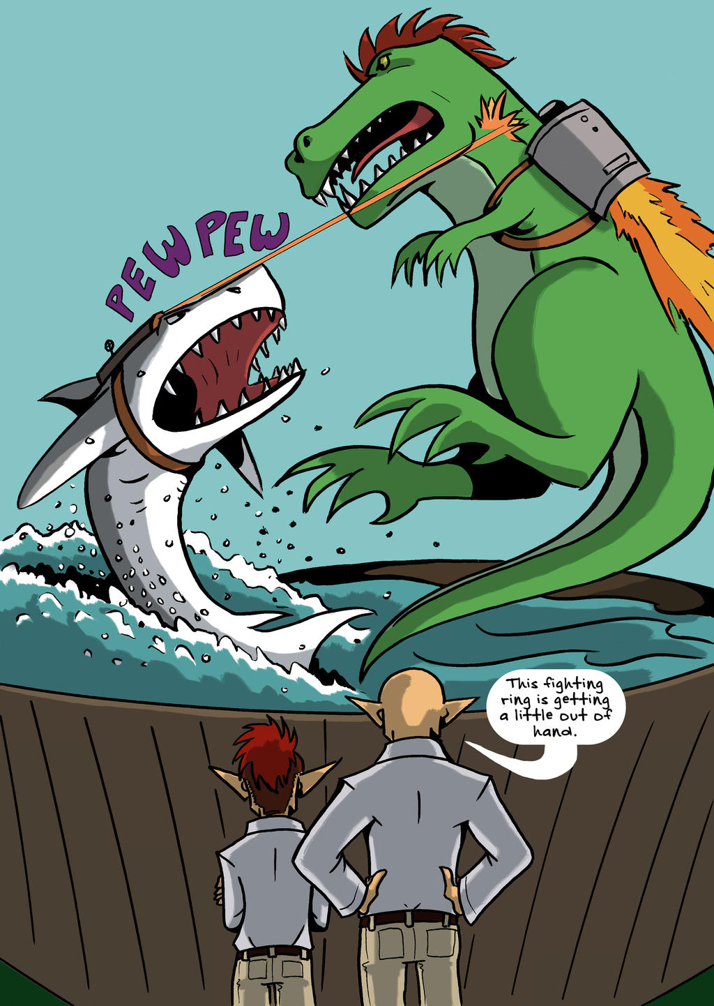 T-Rex vs Shark