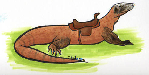 Komodo Dragon has a saddle