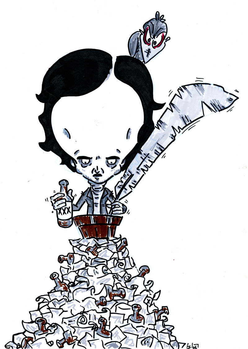 Edgar Allen Poe Cartoon by Jonstantenople on DeviantArt