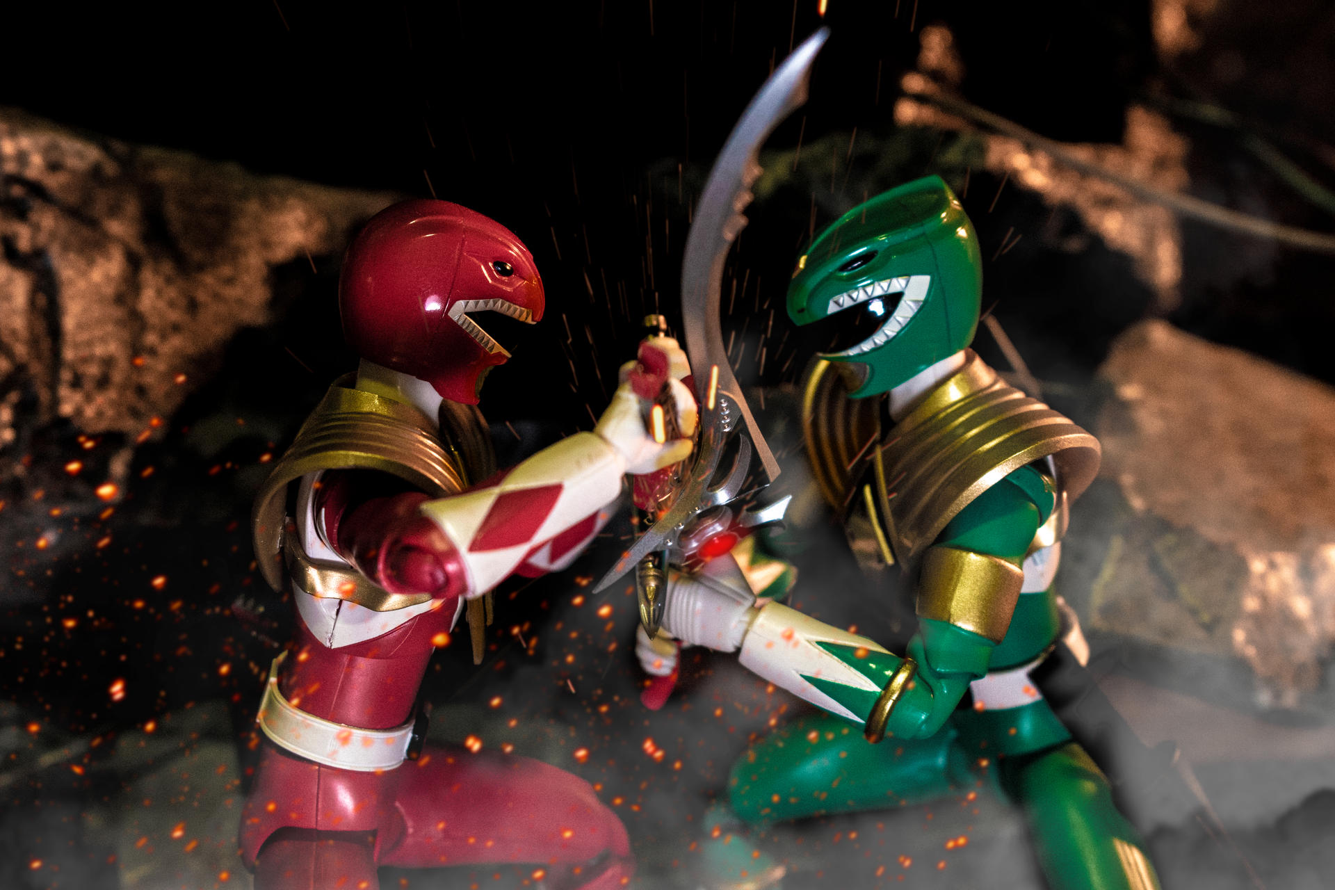Red Ranger Vs Green Ranger By Mkblaze On Deviantart