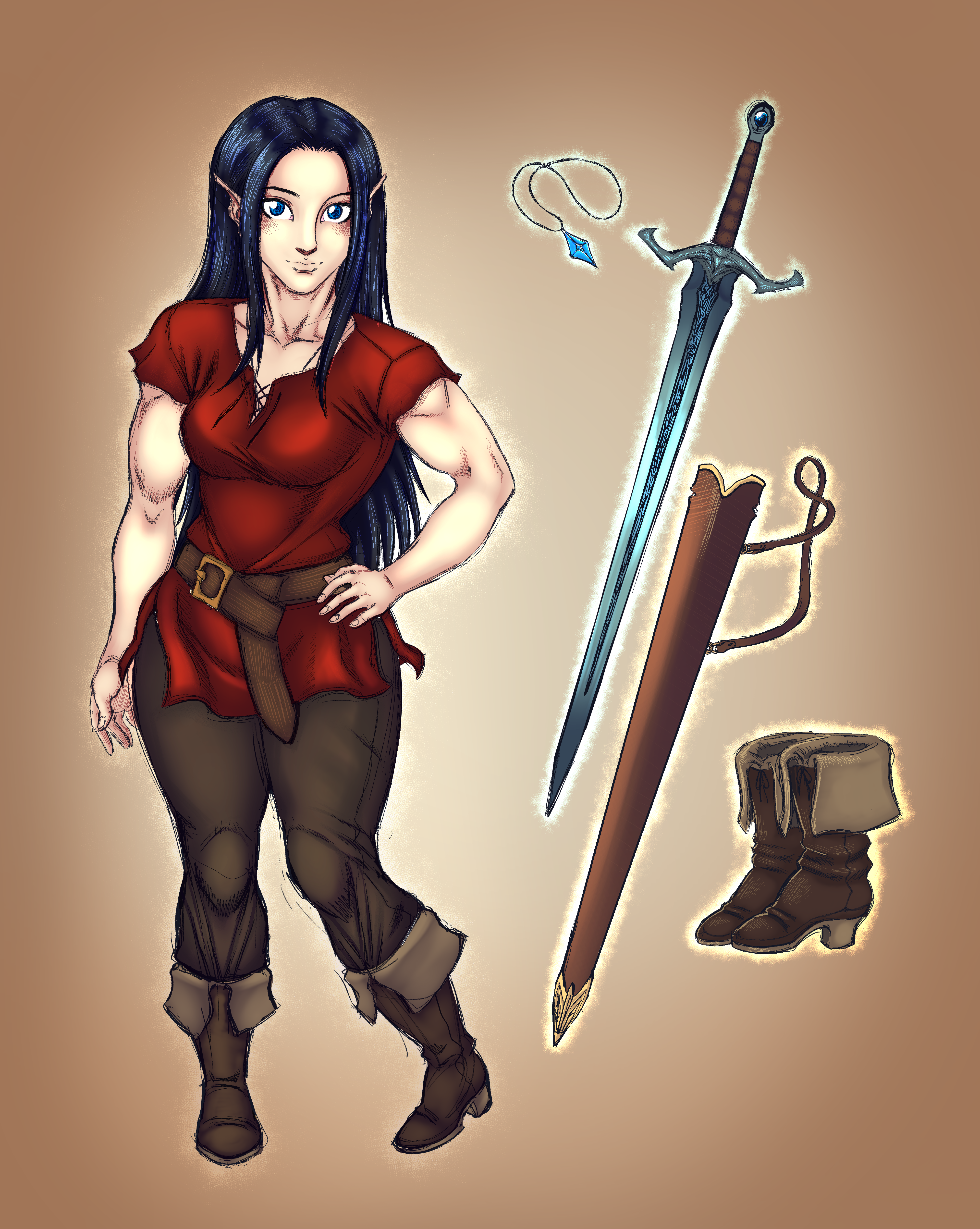 Ariko and her inventory (essentials)