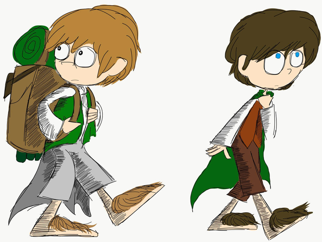 Samwise Gamgee and Frodo Baggins in color by 1602jaw on DeviantArt