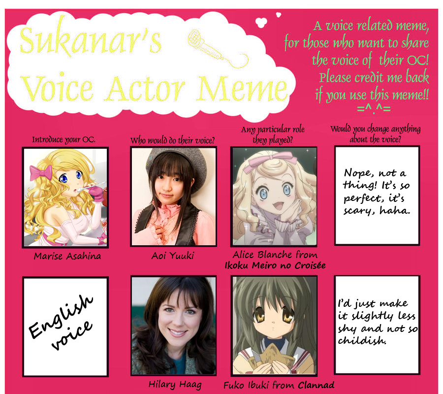 Voice Actor Meme - Marise Asahina