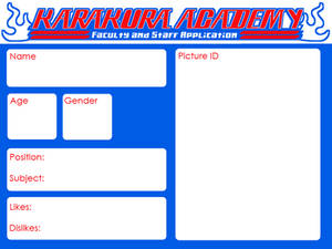 Karakura Academy - Faculty and Staff Application