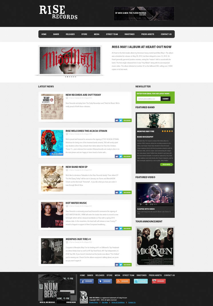 Rise Records Redesign by MichaelPaterson on DeviantArt