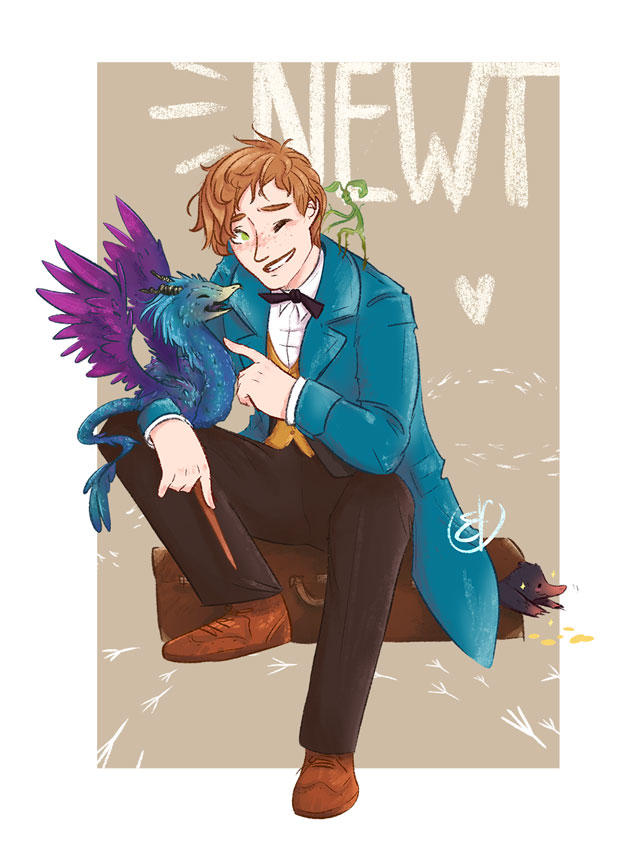 Fantastic Beast - Newt Scamander by Llythium-art