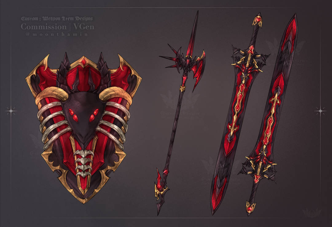 Custom : Weapon Item Designs by Moonthamin on DeviantArt