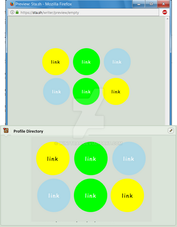 Profile Directory, Coloured Circular Hover Buttons