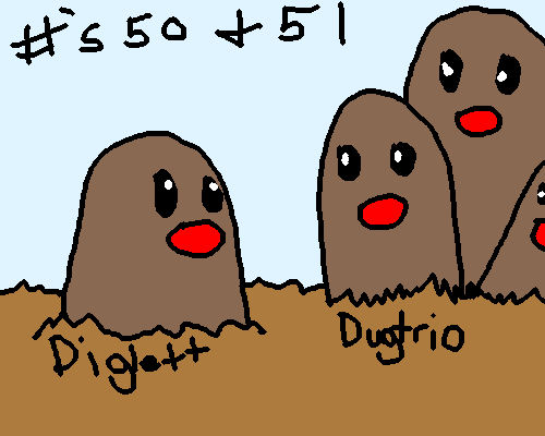 Diglett and Dugtrio by VampireSessh on DeviantArt
