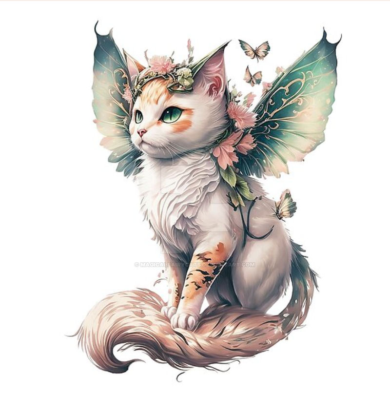 Fair Cat Digital Art - Fairy Cat 4 by MagicalFairyCats on DeviantArt