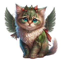 Digital Art - Fairy Cat 27 - HAPPY HOLIDAY!!!
