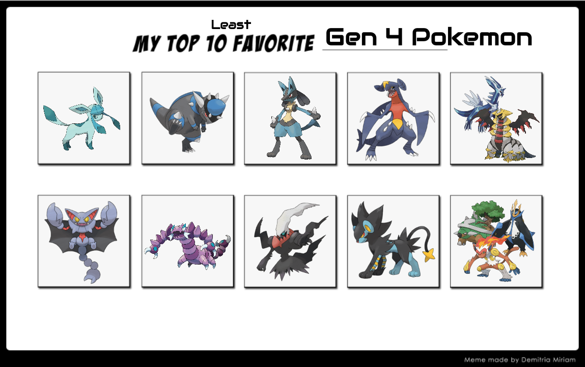 My Top 10 Least Fav Gen 4 Pokemon April Fools By Gatorkid509 On Deviantart