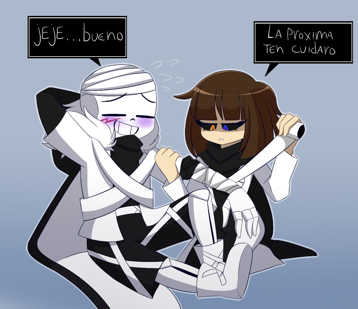 Cross!sans x frisk by MUSTACHEfreak on DeviantArt