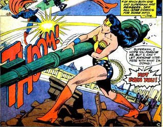 Wonder Woman Whacking Superman