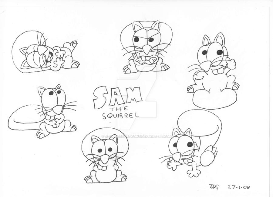 Sam Squirrel Sam the Squirrel: Uncoloured by JayPriceCartoons on DeviantArt