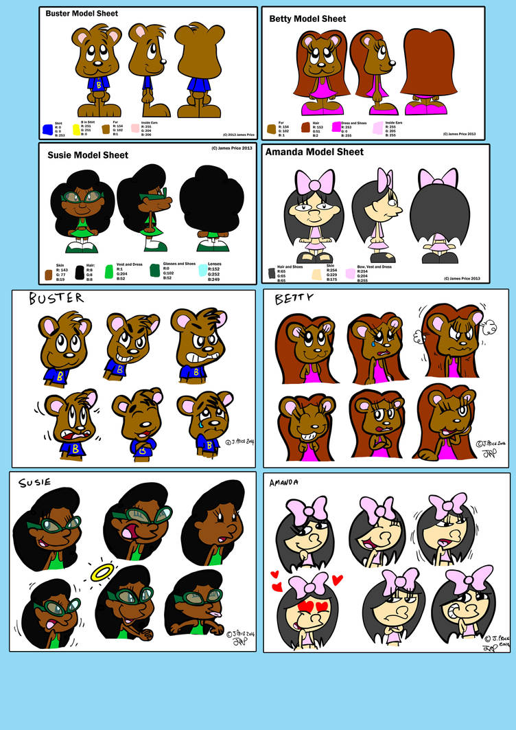 Model Sheets for Animated Project by JayPriceCartoons on DeviantArt