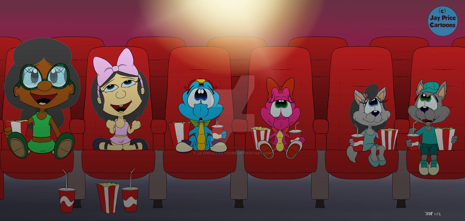 Friends At the Movies by JayPriceCartoons on DeviantArt