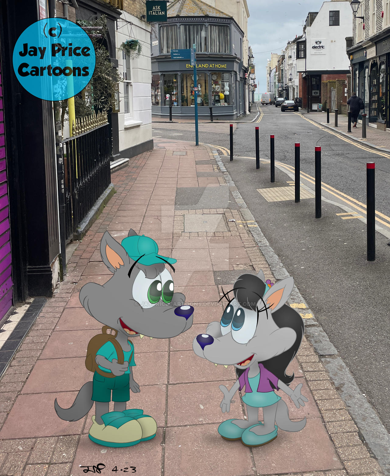 Wolves Outside Some Shops by JayPriceCartoons on DeviantArt