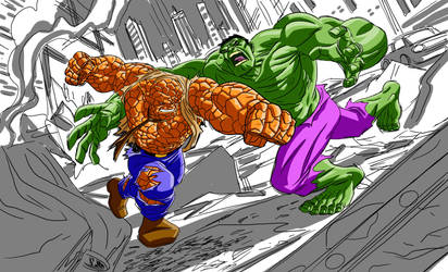 Unfinished Hulk vs.Thing rough