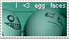 I love Egg Faces Stamp by fantasyreverie