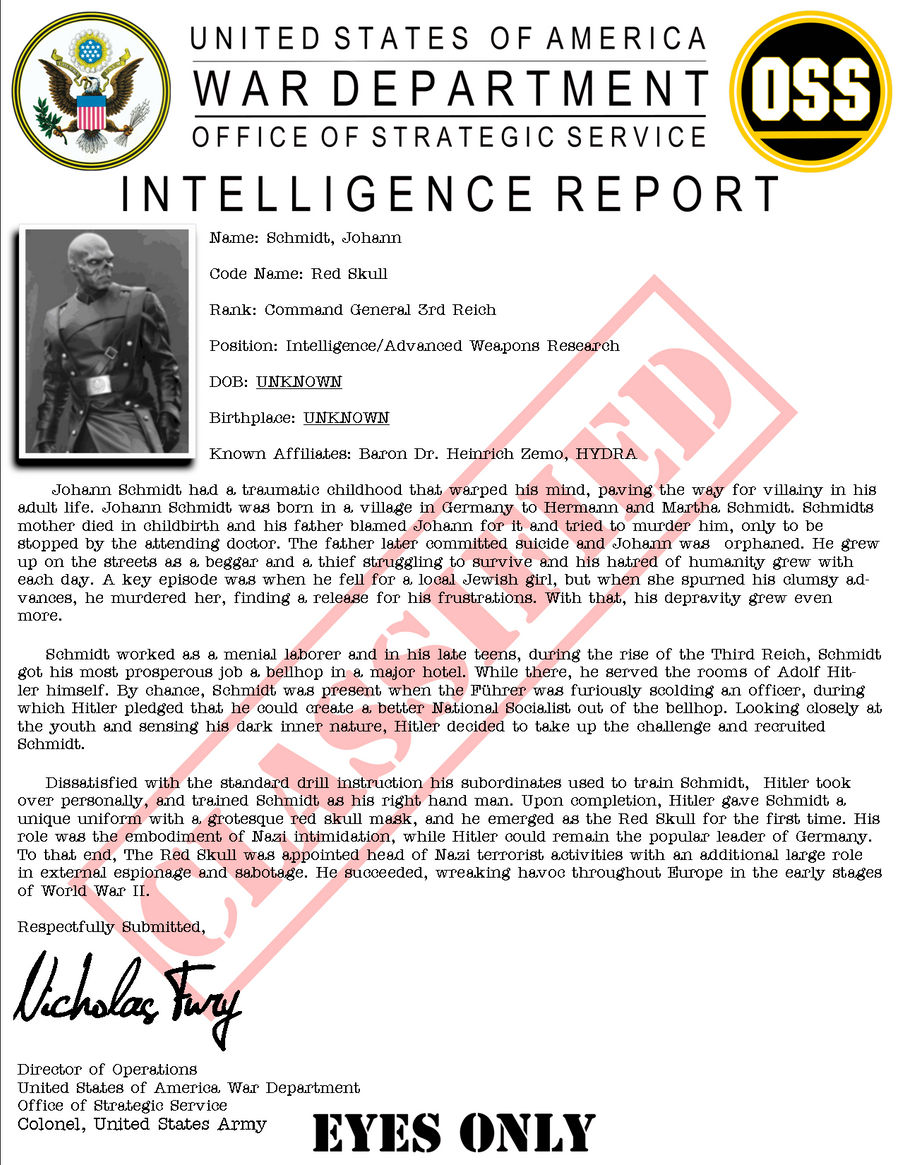Intelligence Report Rotc Intelligence Report Red Skull by viperaviator on DeviantArt