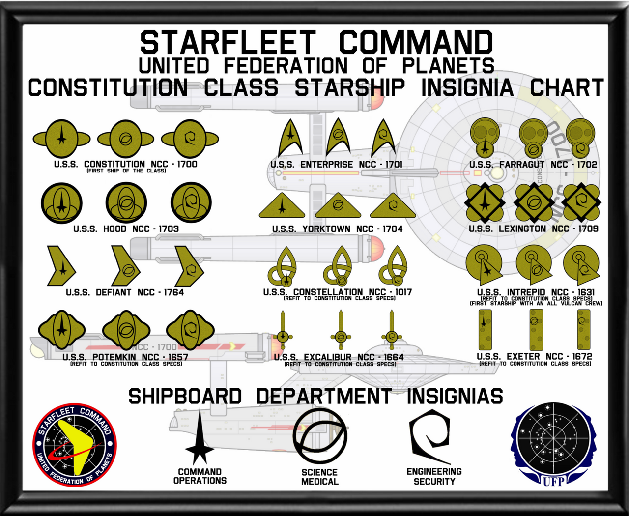 Constitution Class Insignia Recognition Chart by viperaviator