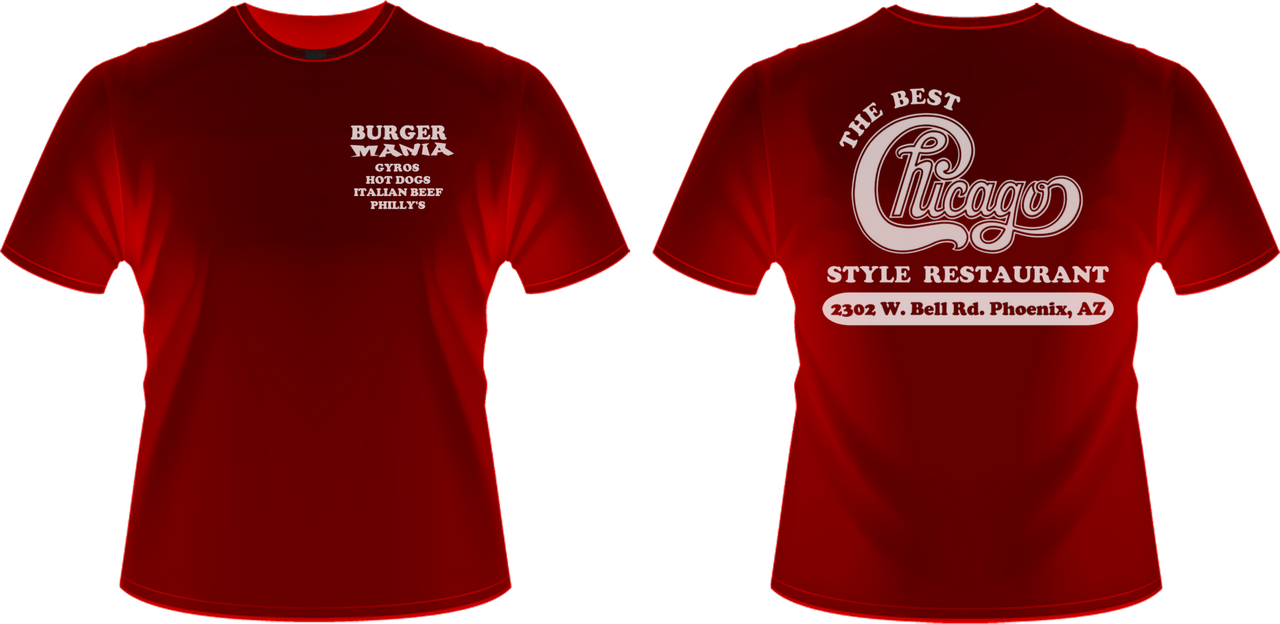 Burger Mania Uniform T-Shirt Design