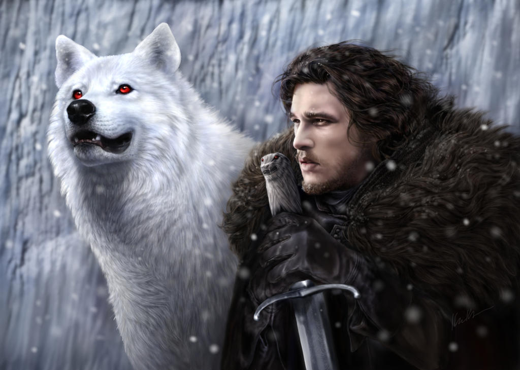 Jon Snow and Ghost by DrKujo