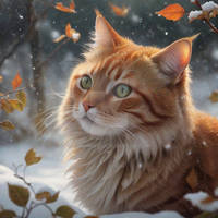 Red cat winter