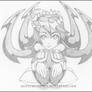 Skullgirls Filia - Mechanical pencil sketch