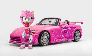 Amy Rose standing next to Suki's Honda S2000